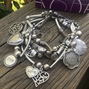 Lia Sophia "Menagerie” Silver Stretch Bracelet